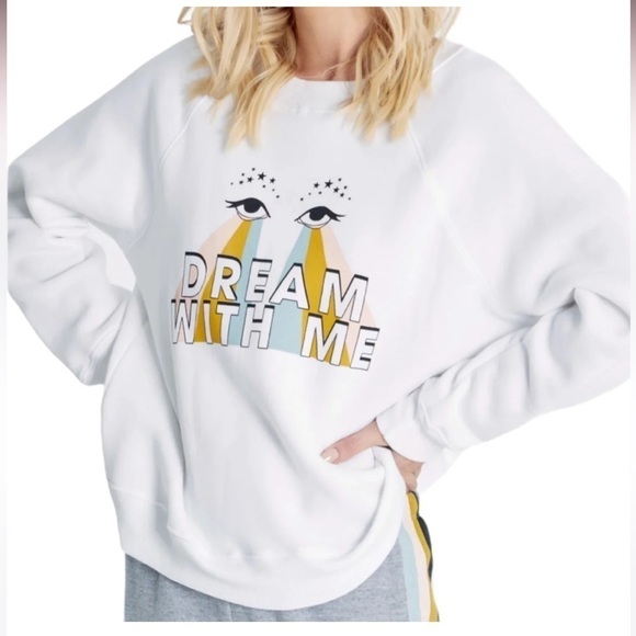 Wildfox | NWT Dream With Me Graphic Sommers Clean White Raglan Sleeve Sweater L - Picture 4 of 4
